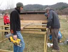 SD students cutting lumber