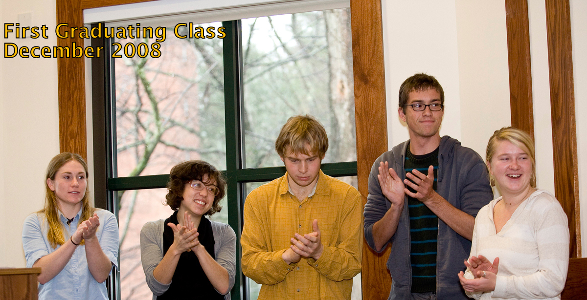 First Graduating Class, December 2008, five students