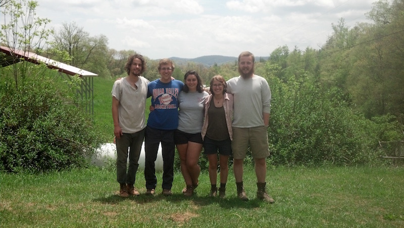 Five SD students on the farm